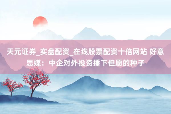天元证券_实盘配资_在线股票配资十倍网站 好意思媒：中企对外投资播下但愿的种子