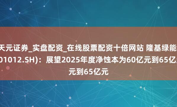 天元证券_实盘配资_在线股票配资十倍网站 隆基绿能(601012.SH)：展望2025年度净蚀本为60亿元到65亿元